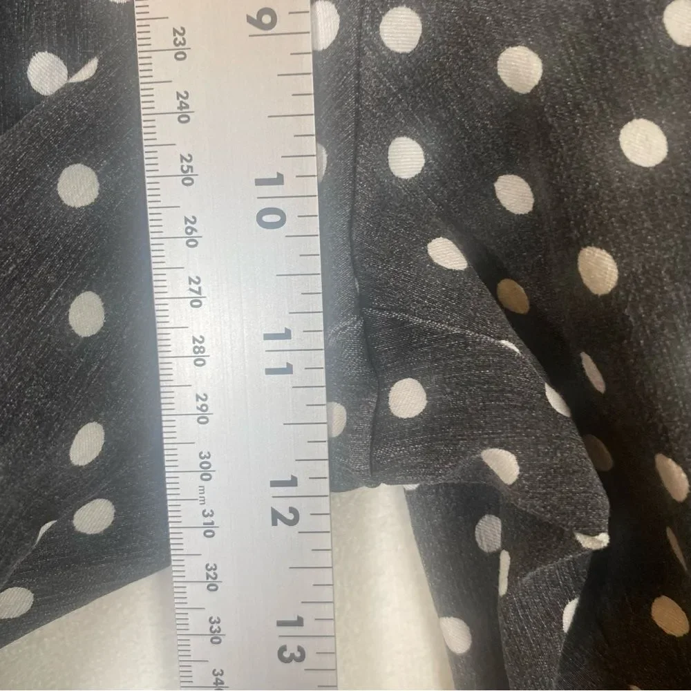 Krazy Larry Blackstone W/White Polka Dot Stretch Pull On Ankle Pants Size 14